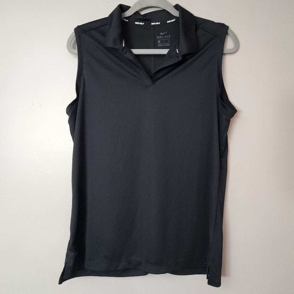 Nike Golf Women’s Black Tank Top Polo Shirt Size XL EUC dri fit